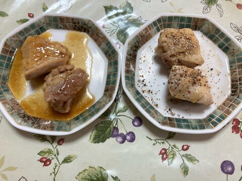 味付け変えて、フライパン1つで2種類の鶏もも焼き!